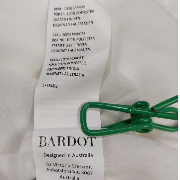 BARDOT SZ 12 L Orchid White Wyn Satin Halter Backless Maxi Dress NWT B118 - Picture 9 of 9
